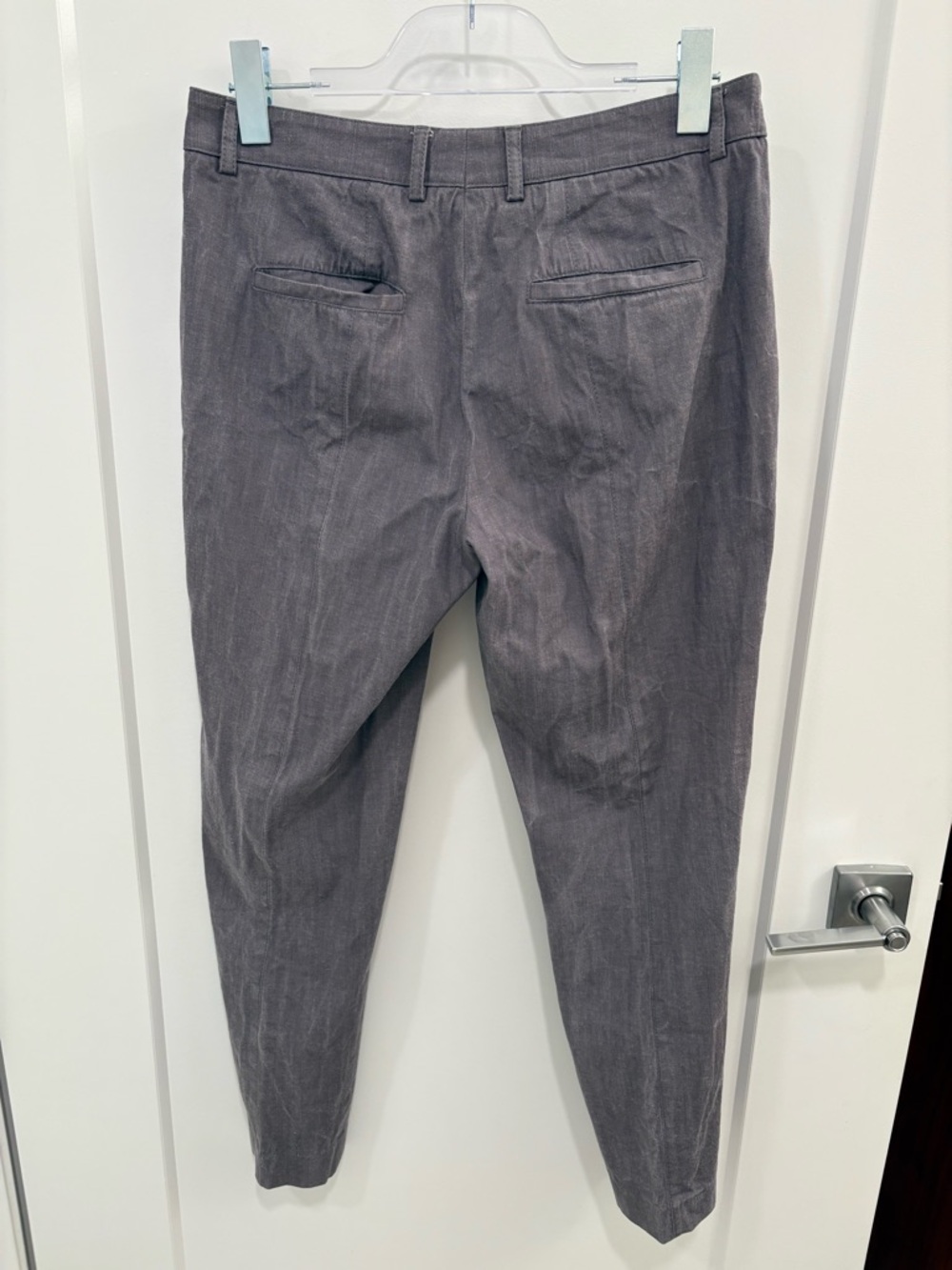 Akris Punto Minimalist Grey Cotton Viscose Pintuck Cropped Pants Size 6 - Picture 16 of 16